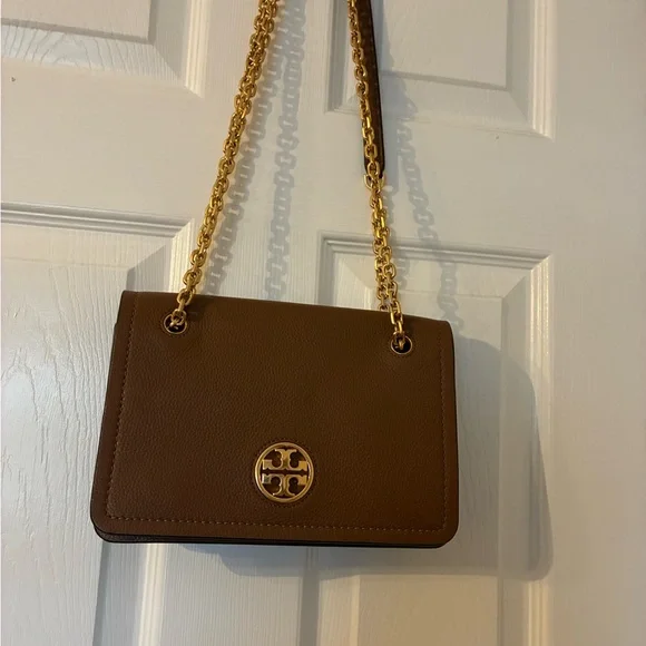 Tory Burch Authentic Carson Tan Convertible Crossbody Bag with Gold Chain - Picture 2 of 7